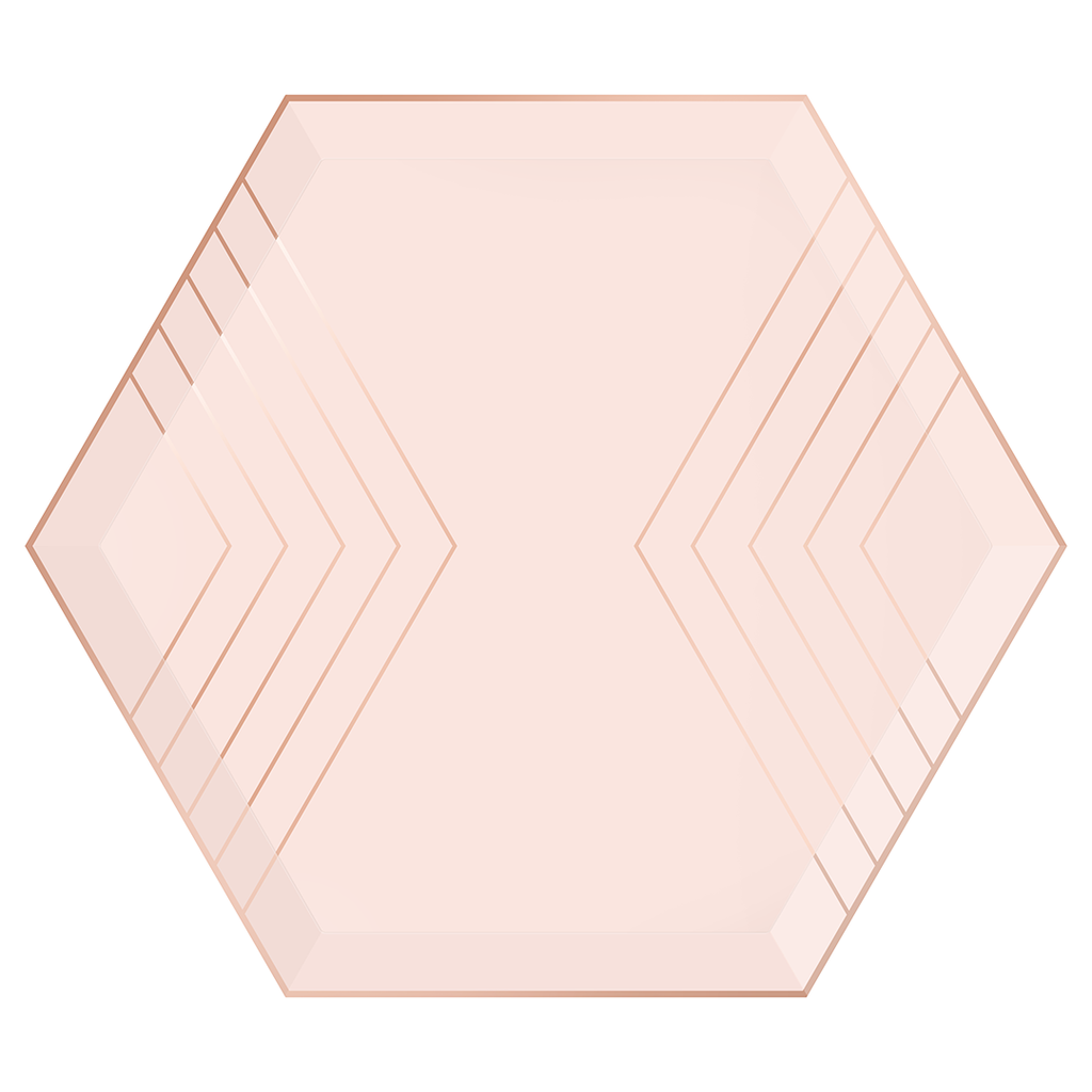 Blush & Rose Gold Hexagon Plates