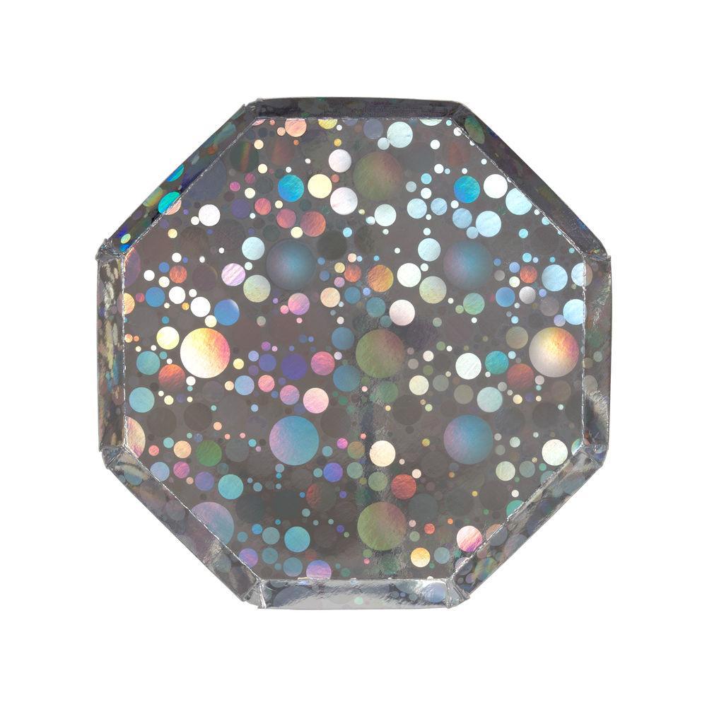 Holographic Silver Bubble Side Plates