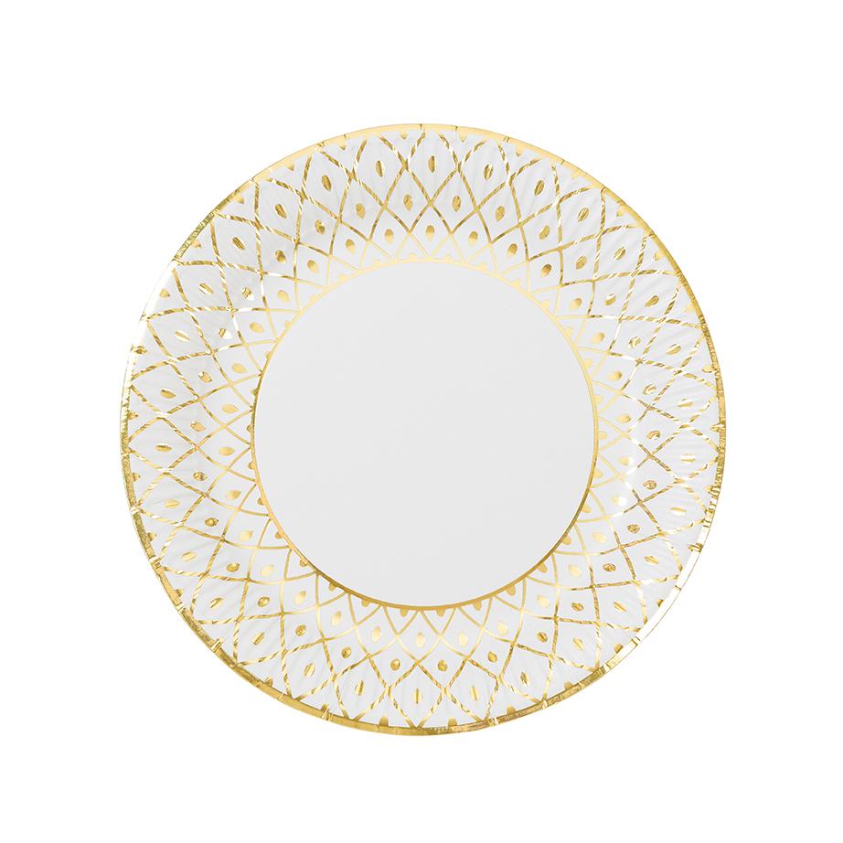 Party Porcelain Gold Medium Paper Plates
