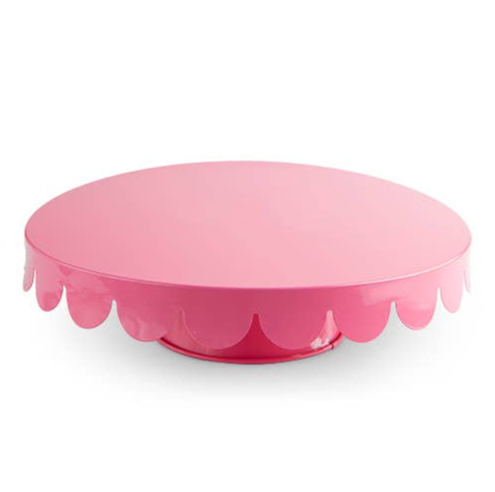 Pink Scallop Metal Cake Stand