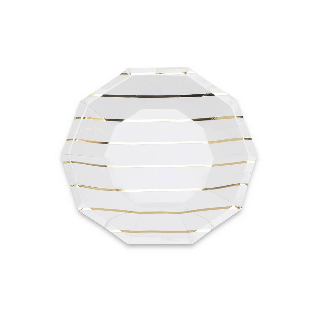 Frenchie Gold Striped Small Plates