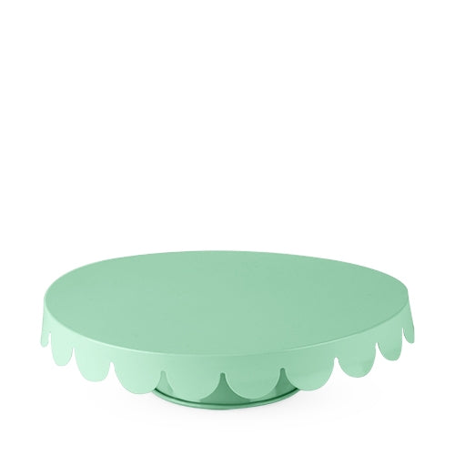 Mint Scallop Metal Cake Stand