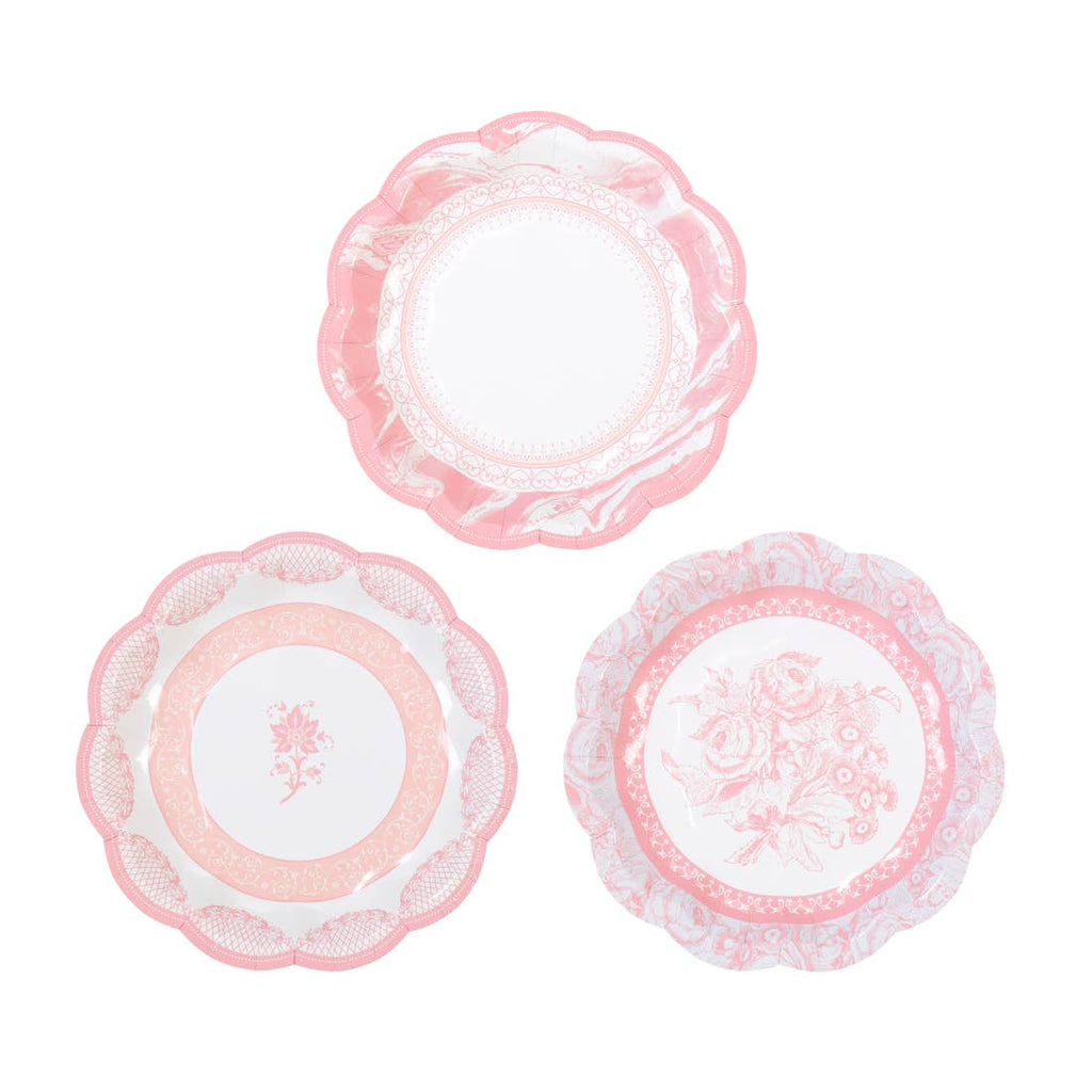 Pink Rose Pattern Plates