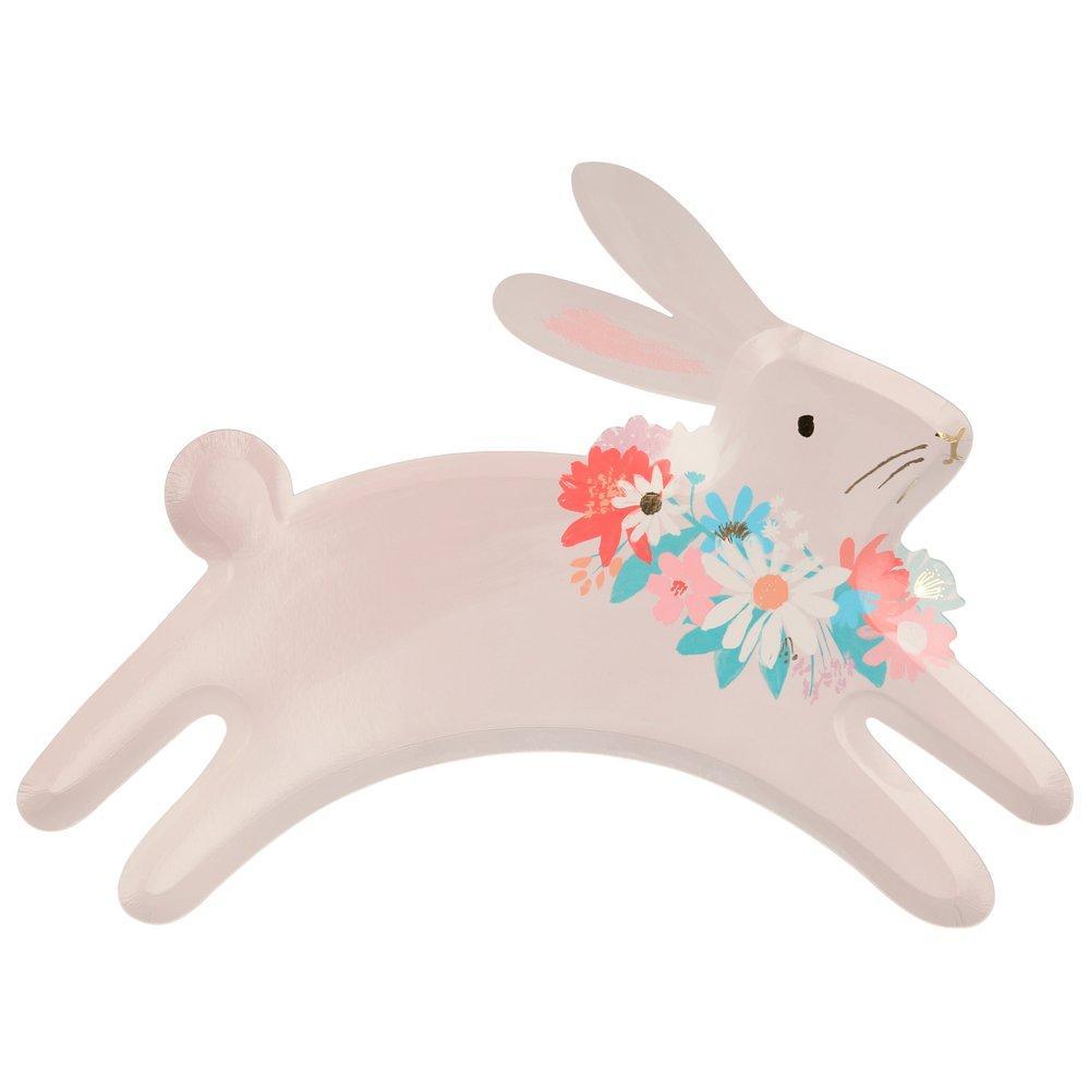 Spring Leaping Bunny Plates