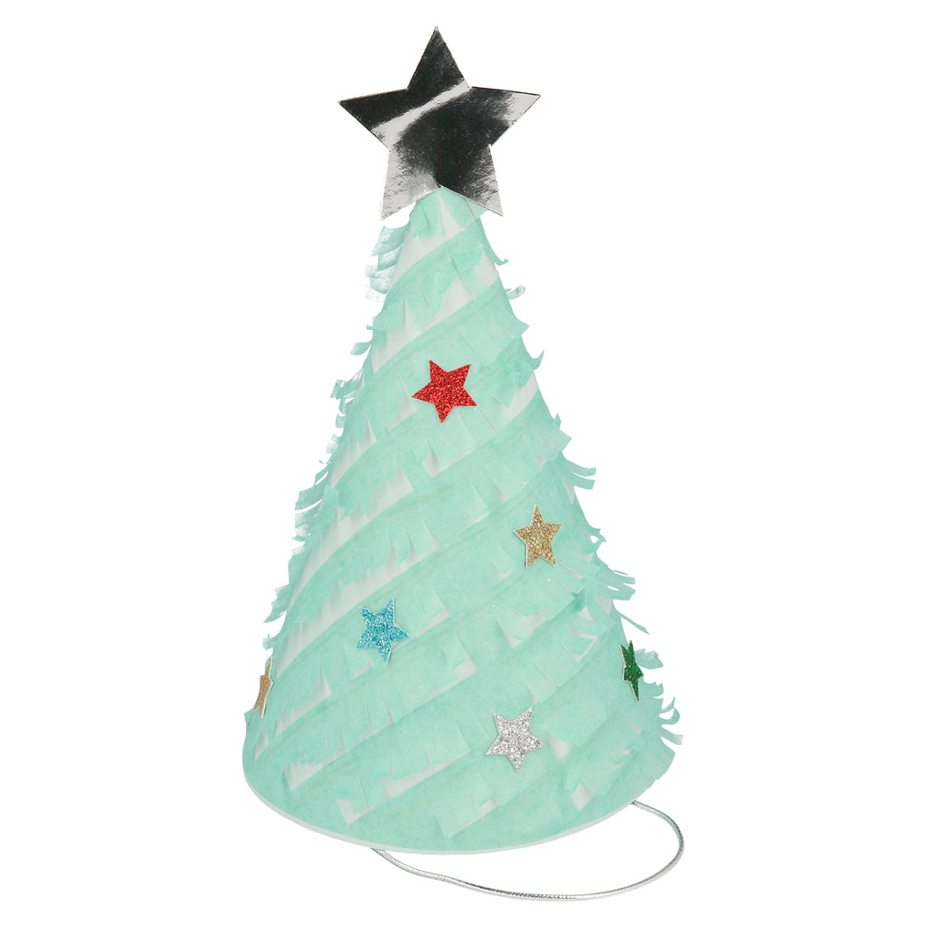 Fringed Christmas Tree Party Hats