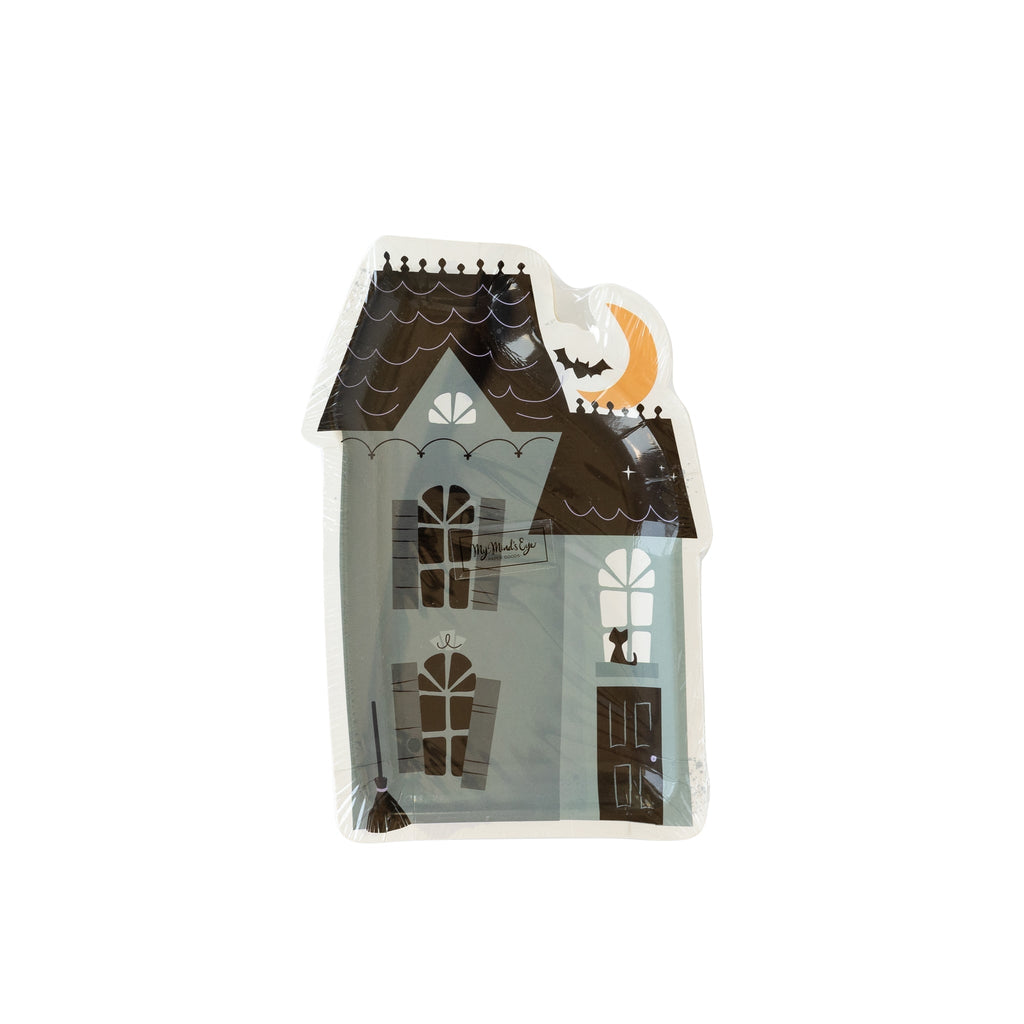 Halloween Witching Hour Haunted House Shaped Plate