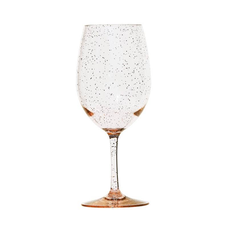 Gold Sparkle Acrylic Wine Glass