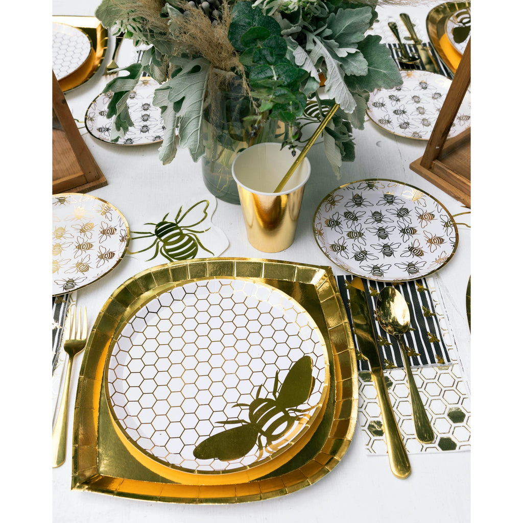 Bee Gold Dinner Plates