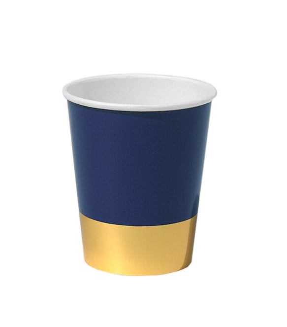 Navy Blue and Gold Cups