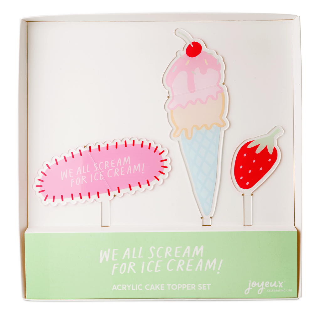 We All Scream For Ice Cream Cake Topper Set