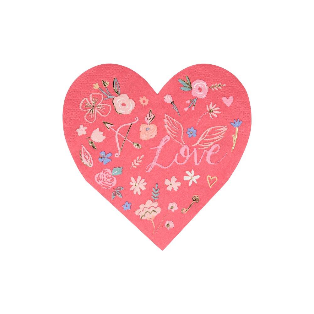 Small Pink Heart Napkins