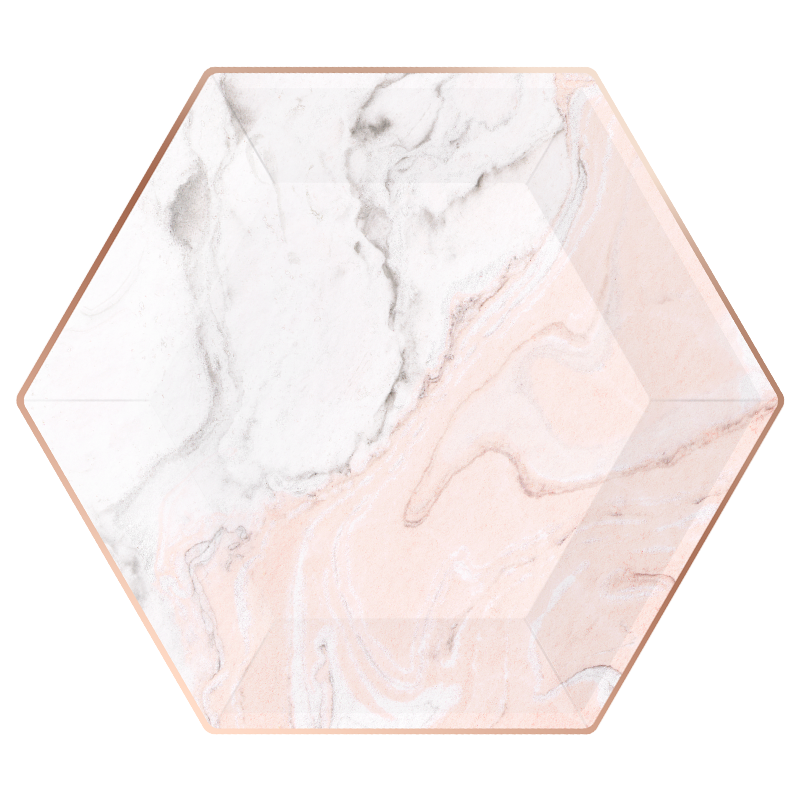 Blush Marble & Rose Gold Hexagon Plates