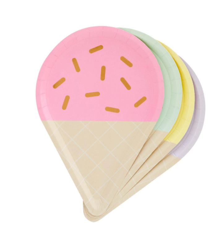 Gelato Ice Cream Cone Plates