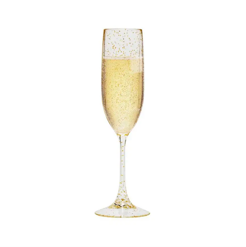 Gold Sparkle Champagne Flute