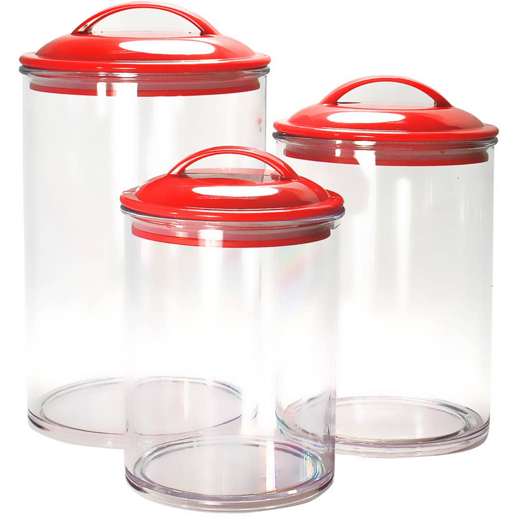Red Acrylic Canister Set