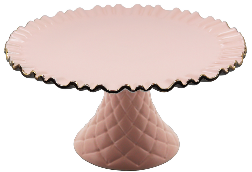 Pink Ruffle Cake Plate (4 sizes available)