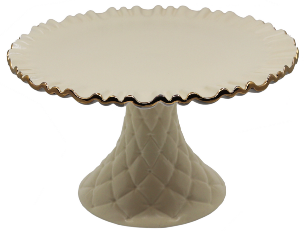 Cream Ruffle Cake Plate (4 sizes available)