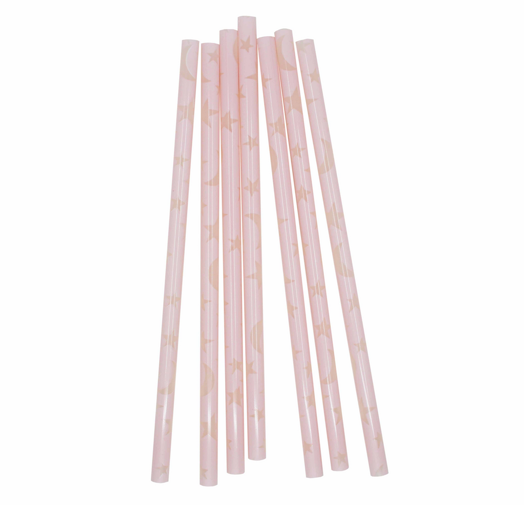 Pink Star Reusable Straws