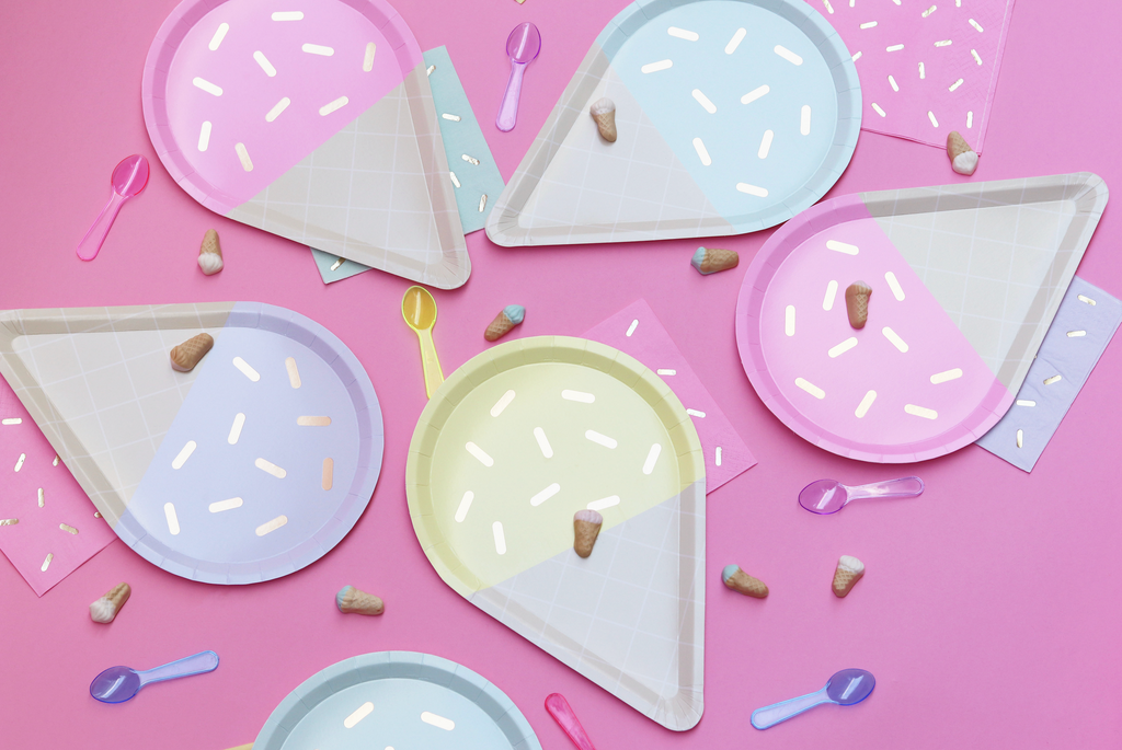 Gelato Ice Cream Cone Plates