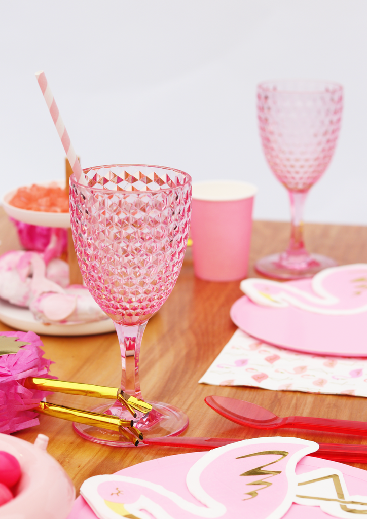 Pink Pattern Acrylic Wine Glass