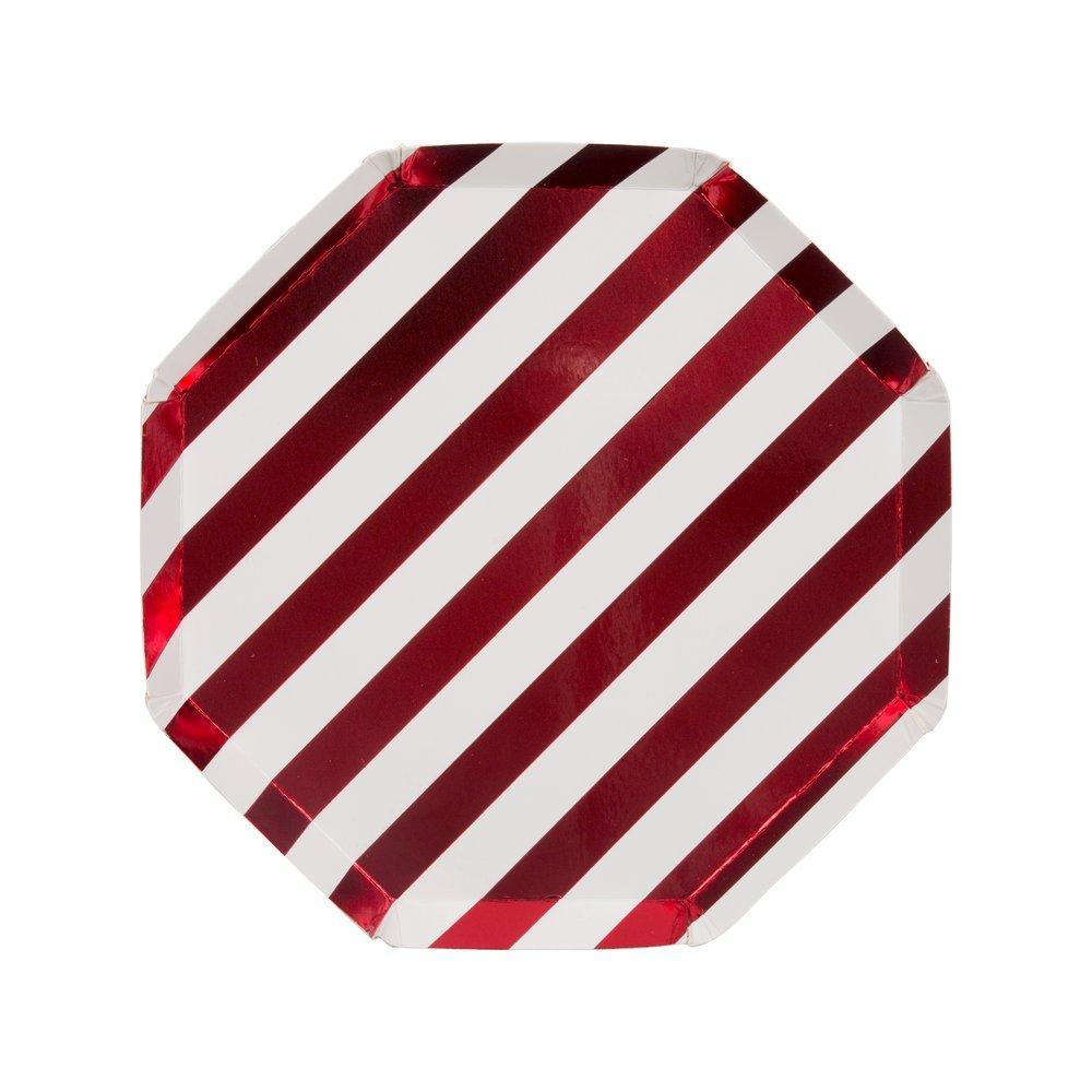 Shiny Red Stripe Side Plates