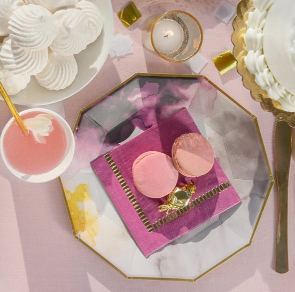 Plum and Gold Napkins