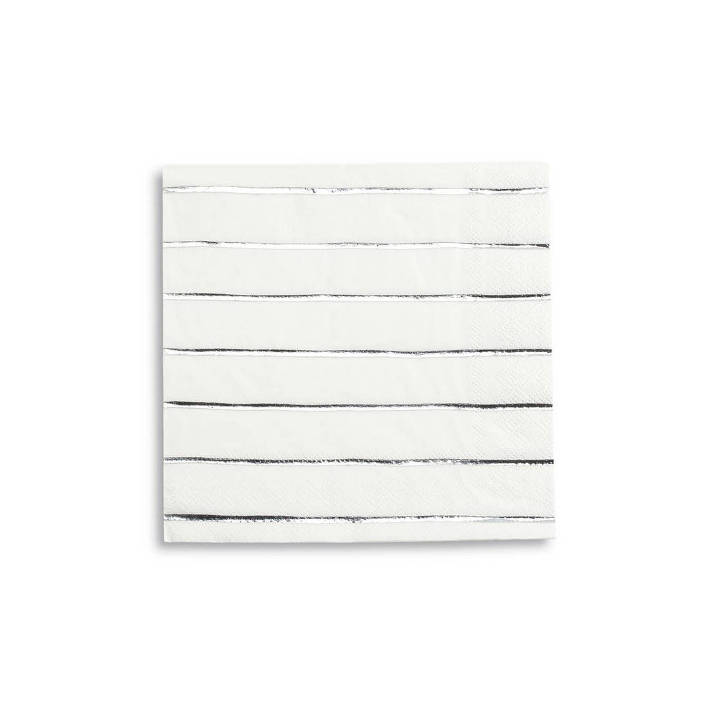 Frenchie Silver Striped Large Napkins