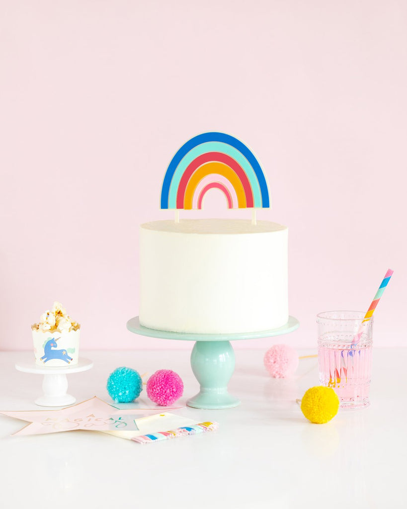 Rainbow Acrylic Cake Topper