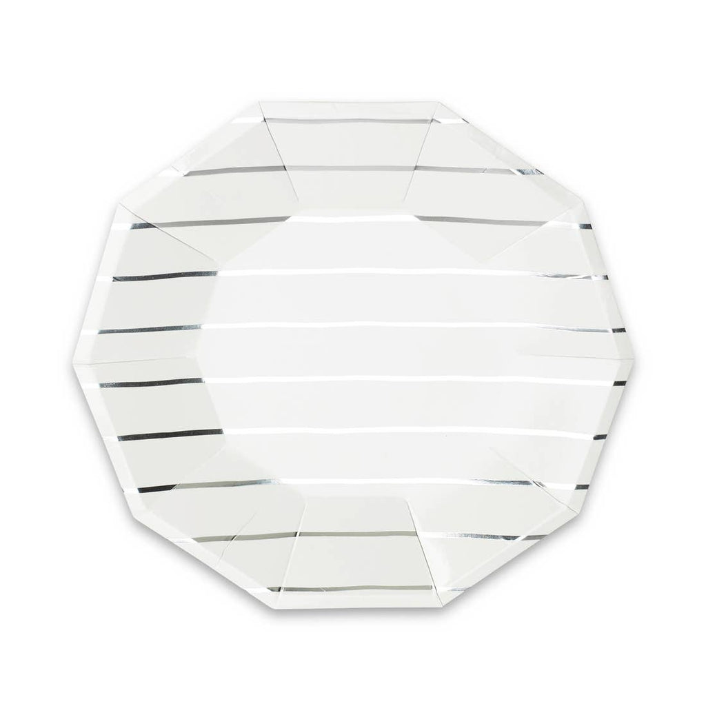Frenchie Silver Striped Large Plates