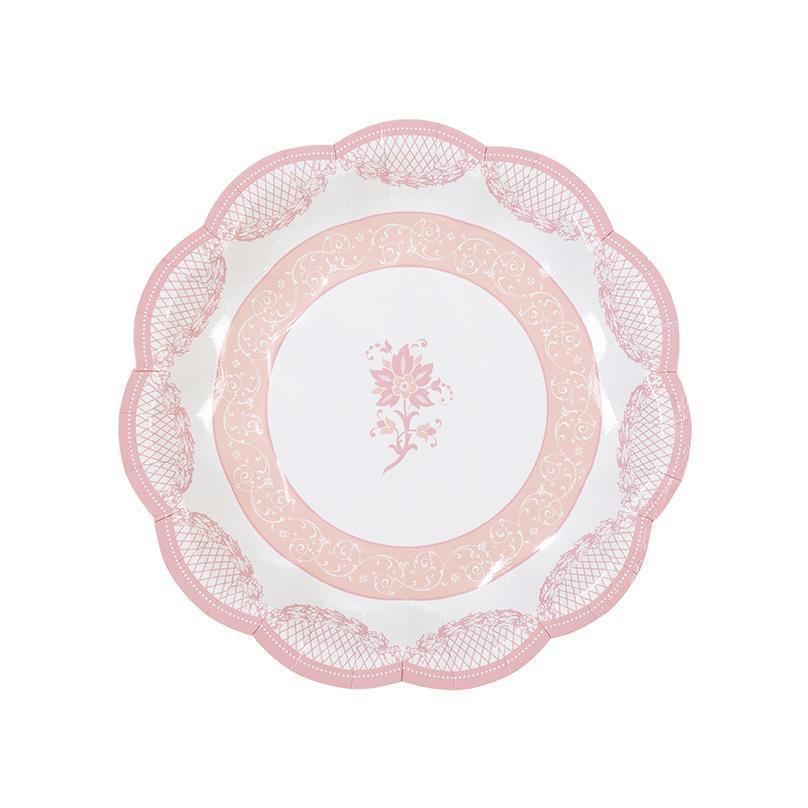 Pink Rose Pattern Plates
