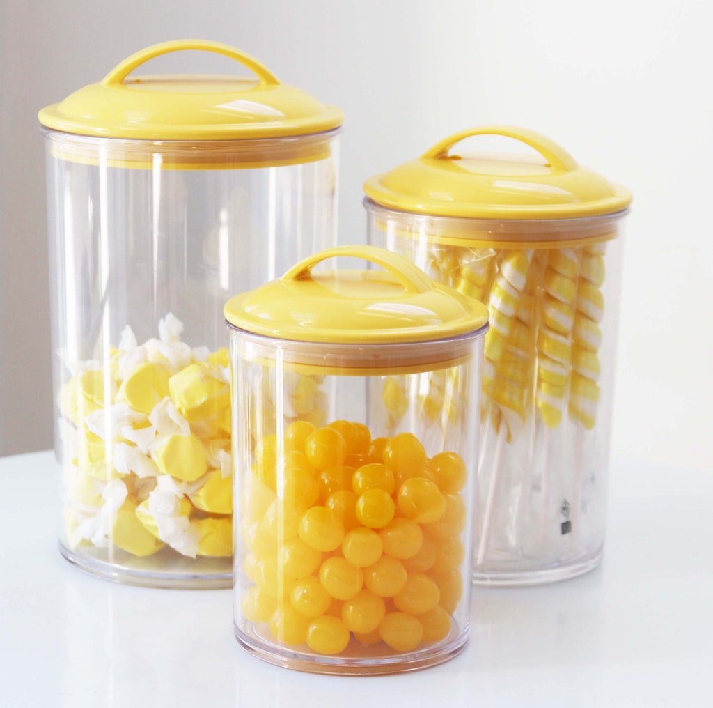 Caramel Container Yellow Yellow Acrylic Canister Set | Pom Pom Party Shop